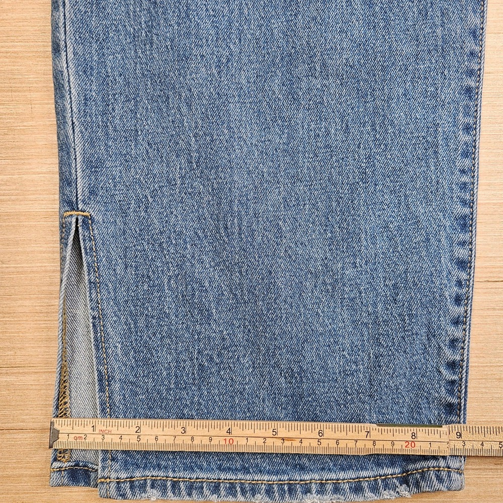 Old Navy OG Loose Button Fly Jeans Womens 18T Tall Blue High Rise Split Hem NEW - Picture 4 of 16